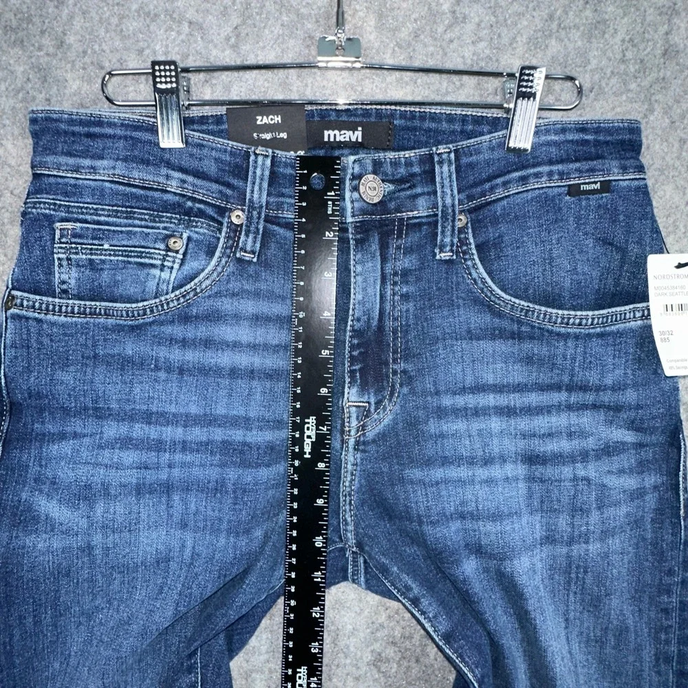 Mavi Jeans Men 30x32 Dark Seattle Zach Straight Leg Stretch Denim M0045384160